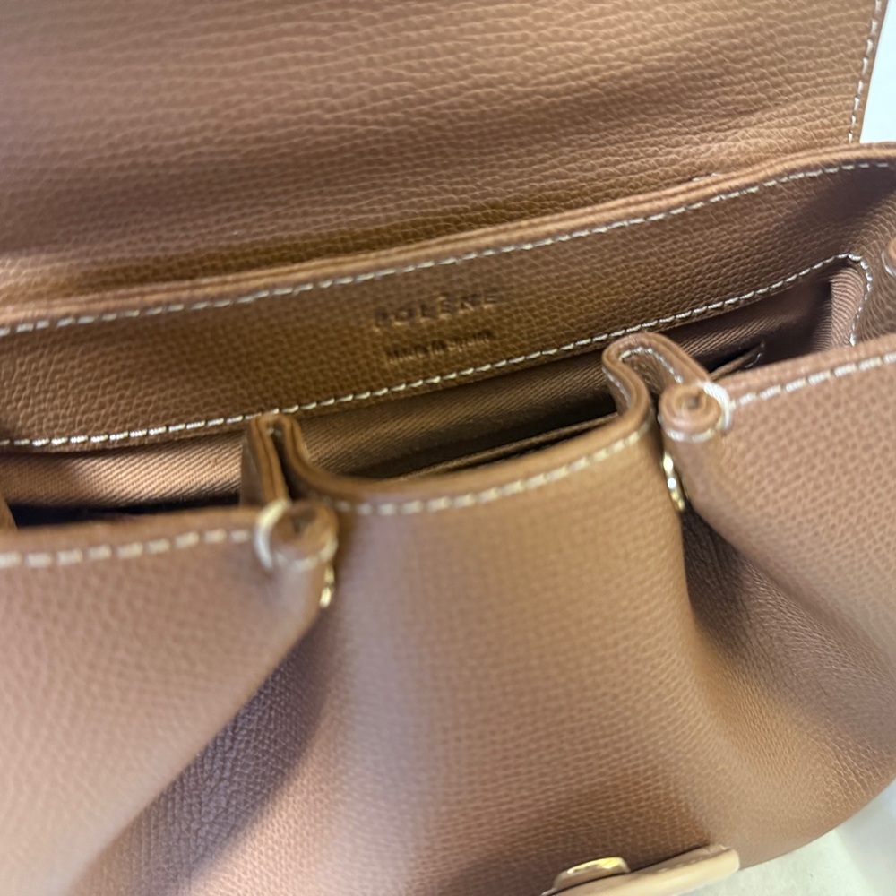 POLENE Numero Un Trio Camel Leather Women's Bag - Picture 4 of 4